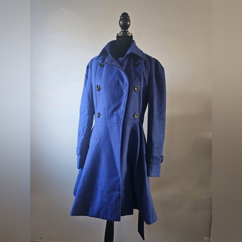 Brilliant Blue Belted Women’s Coat